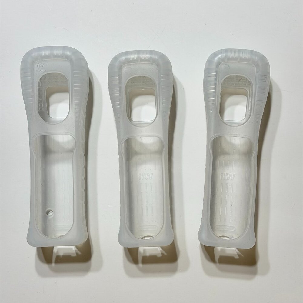 3 Clear Nintendo Wii Controller Rubber Silicone Cover Grip Sleeves
